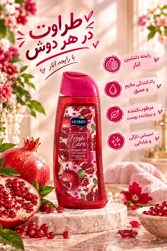 شامپو بدن هوبی Hobby حجم ۵۰۰ میل در رایحههای متنوع